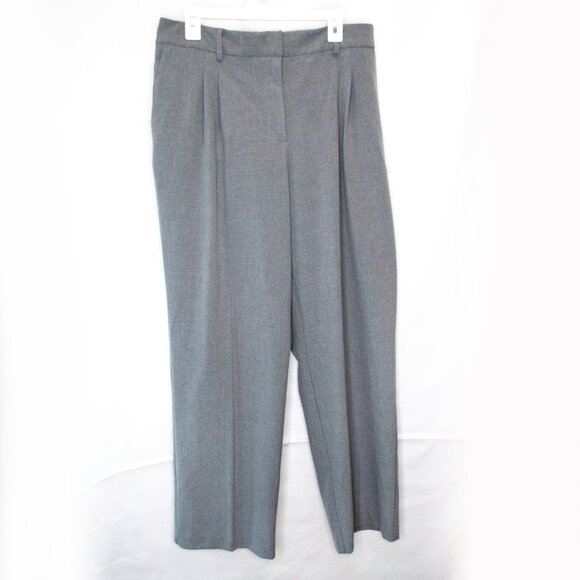 Rachel Zoe High Waist Pleated Dress Pants Womens 12 Gray Stretch Trousers J10X - Picture 1 of 5